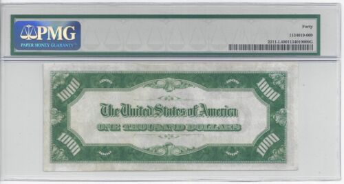 1934 $1000 FRN SAN FRANCISCO # 00000008 PMG-40 EXTREMELY FINE LOW SERIAL #8 BILL - Picture 2 of 2