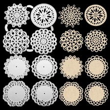 Metal Die Cuts Set 8 Different Patterns Round Lace Flower Border Cutting Dies...