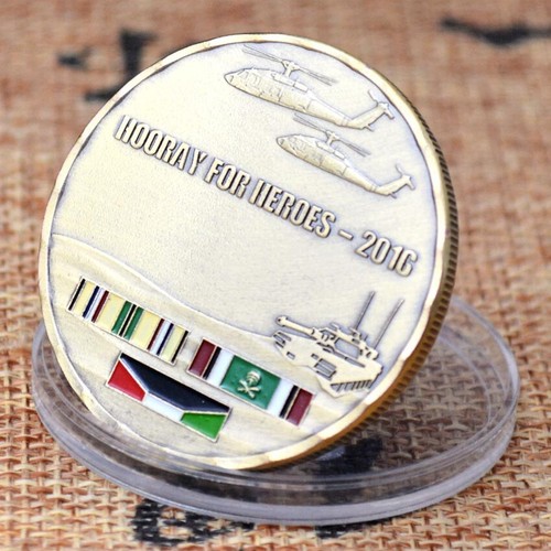 1990-1991 Operation Desert Storm Gift Challenge Coin Hooray For Heroes Veteran - Picture 7 of 10