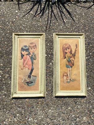 Vintage LEE Go-Go Big Eye Girl and Boy. 2 pictures