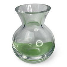 Hand Blown Clear Glass Vase Heavy Thick Quality Glass 3.5 Inch