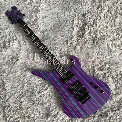 Joker Purple& Metallic Green Stripes Electric Guitar Solid Joker Purple& Metallic Green Stripes Electric Guitar Solid