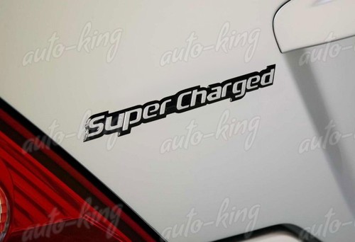 2-Pack Supercharged Emblem Badges - Carbon Fiber With Silver Blue Aluminum Border 5 thumbnail image