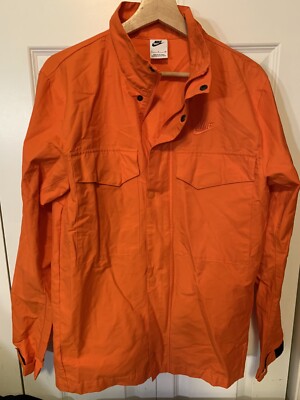 Nike Mens Sz S M65 Field Jacket Orange Windbreaker