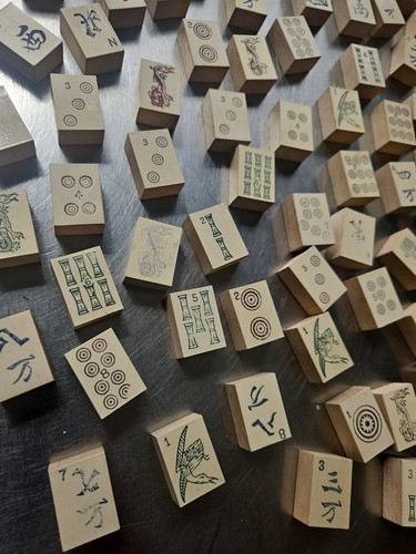 Mah Jong Vintage Wooden Pieces 142 Tiles - Picture 4 of 24