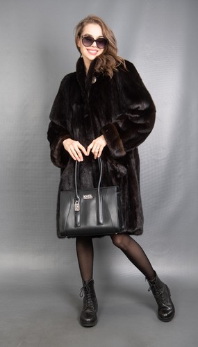 6643 SUPERIOR REAL MINK COAT LUXURY FUR JACKET SWINGER BEAUTIFUL LOOK SIZE XL - Picture 3 of 17