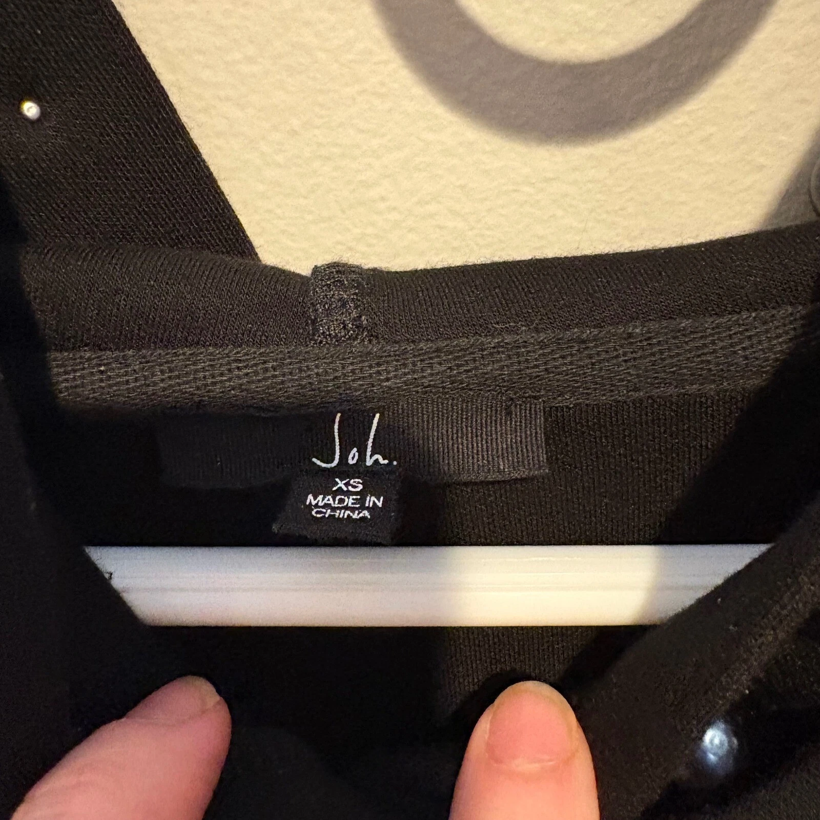 VETEMENTS Set pantaloni con cappuccio JOH APPAREL Francine French Scuba neri perlati XS $ 260 usati in ottime condizioni