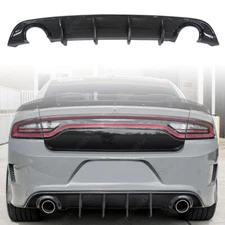Rear Diffuser Bumper Lip For 15-23 Dodge Charger SRT MDP Style Carbon Fiber Look