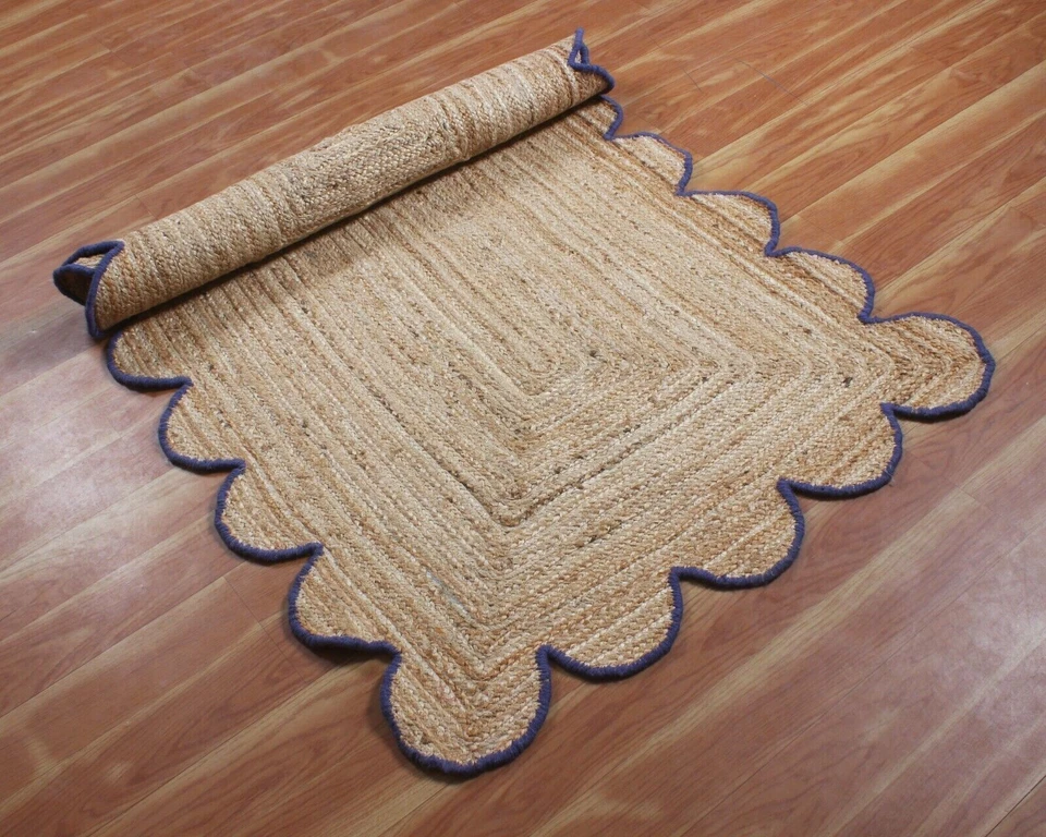 Rug Jute Carpet Handmade Jute Area Decor Rug Braided 100% Natural Modern Living - Image 3 of 4