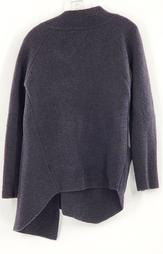 RE.SET NWT Blue Boiled Wool Asymmetrical Hem Hi Low Jacket Pocket Size 42 / 6 - Picture 9 of 12