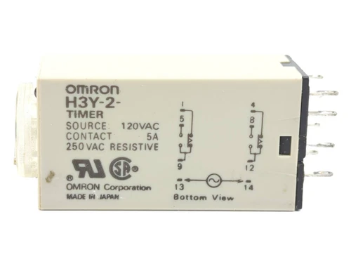 Omron H3Y-2 AC100-120 5M Genuine OEM 8-Pin 120V DPDT ON-Delay Solid State Timer