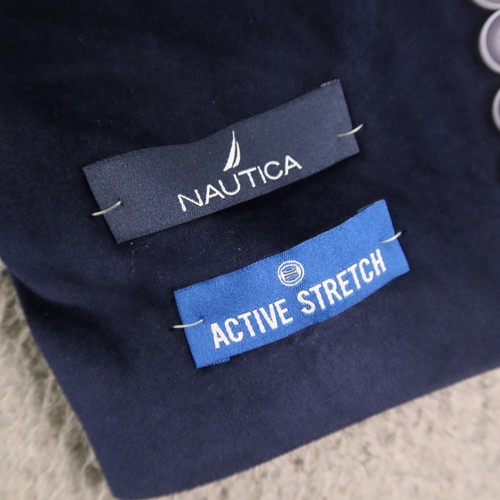 Nautica Jacket M Blue Solid Polyester Suede Blazer Sport Coat 40R - Picture 10 of 18