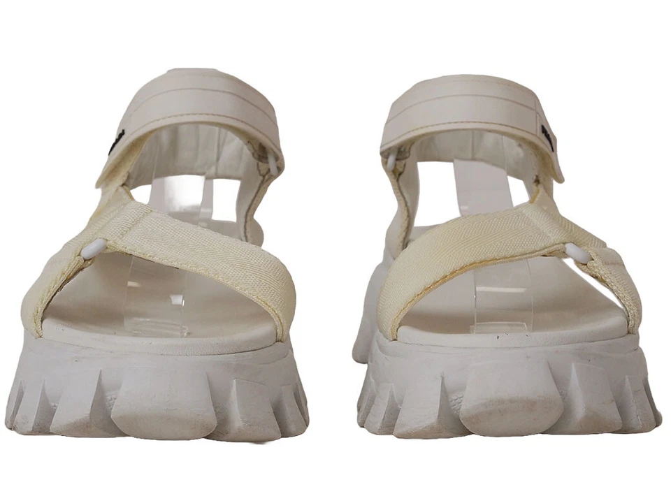 Auténtica Sandalia Prada Cinta Nylon 1X037M Talla 38 Nylon Blanca Usada Reutilización Usada Foto 4 de 4