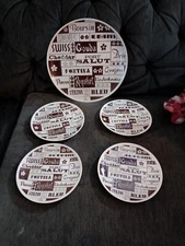 The Cheeseboard 4 Snack Plates  With Serving Platter  Saltera 1976 Himark Japan