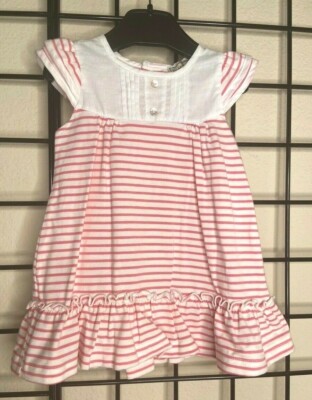 NWT NEW Pink/White Striped London Designer ''Darcy Brown'' CUTE Dress 6M (12/24M)