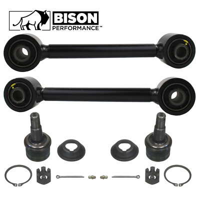 Bison Performance 4pc Front Sway Bar & Lower Ball Joint Kit For F250 F350 SD RWD