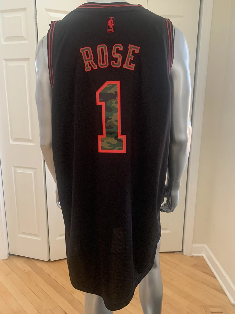 DERRICK ROSE CHICAGO BULLS D-ROSE ADIDAS CAMO LIMITED SWINGMAN JERSEY MEN’S  XXL