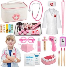 32 Pieces Doctor Kit for Kids, Doctor Pretend Play Toy Set with Medical Storage