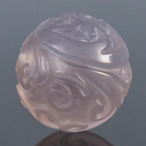 Perla Redonda De Calcedonia Púrpura Natural Tallada 12.49mm Hecha A Mano 2.31g - Imagen 8 de 15