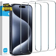 3 Pack for Iphone 16 /Iphone 15 Pro/Iphone 15 Screen Protector Tempered Glass, M