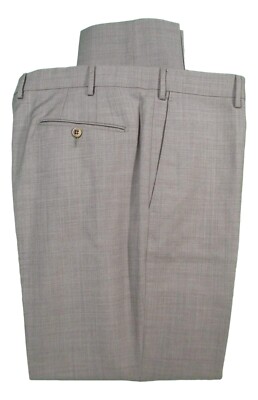 Zanella Parker Mens Tan Flat Front Wool Dress Pants 36x33