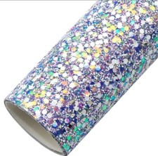 Chunky glitter FAUX LEATHER SHEET 8.75" x 12" 1147808 Purple Mixed