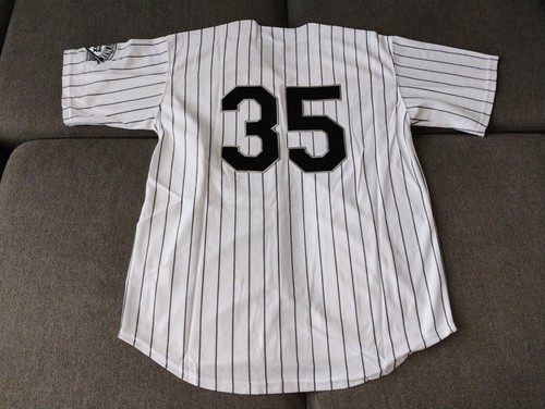 NWOT Mens Frank Thomas Chicago White Sox White Pinstripe Baseball Jersey (L)