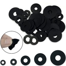 200 Pcs Flat Rubber Washers Assortment Kit Black Rubber Flat Washer For Bolts/f