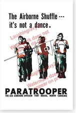 82nd Division Airborne Shuffle It's Not A Dance Paratrooper Recruitment Poster