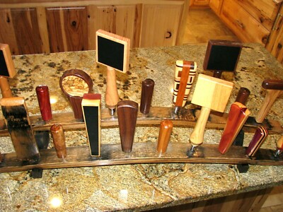 Kentucky whiskey barrel stave 19 beer tap handle two-tiered display stand 