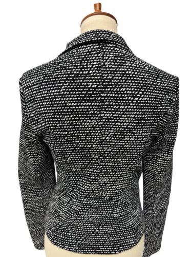 Express women'S jacket collared asymmetrical zip black white size S/P - Picture 4 of 11
