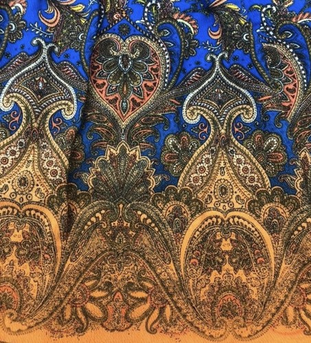 NUEVO LuLaRoe Amelia Azul/Naranja Cachemira Ornamentado Floral Unicornio Mediano 10/12 8 - Imagen 8 de 12