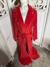 VTG Pierre Cardin Paris Robe Soft Red Women's Collar W/Belt Luxury Sz Large