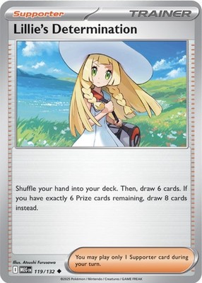 Lillie's Determination 119/132 Pokémon ME01: MEG Uncommon Regular 2025 NM