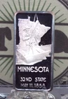 *HAMILTON MINT* 1oz .999 Silver Bullion *MINNESOTA* 32nd State Art Bar ECC&C Inc