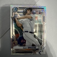 2021 Bowman #BCP-4 Riley Greene Chrome Prospects Mojo Refractor Tigers