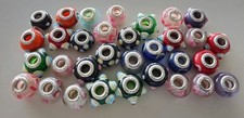 32x Silver 925 Multi Coloured Bracelet Charm Beads