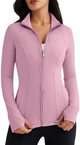 Womens Lightweight Zip Up Jackets Turtleneck Hoodies Athletic Workout Clothes - Picture 5 of 64