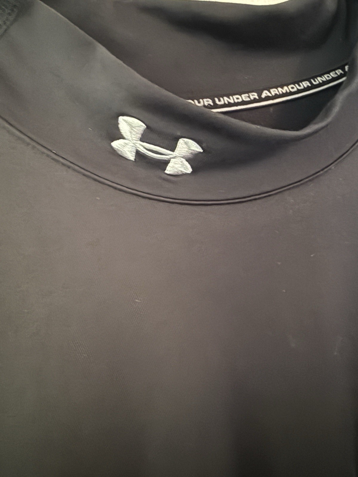 Under Armour ColdGear Fitted Mock Neck Long Sleeve Shirt Men XL Black thumbnail 2