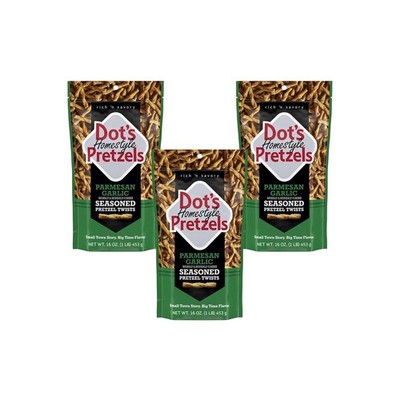 3 Pack Parmesan Garlic Pretzel Twist 16 oz Each