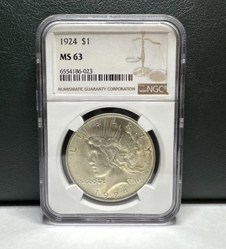 1924 PEACE SILVER DOLLAR NGC MS63