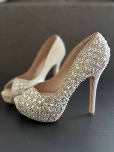 lauren lorraine Rhinestone Platform Heels US SIZE 7.5 5”heel