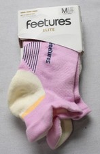Feetures Women's Elite Cushion No Show Running Socks JT8 Pink Citrus Medium NWT