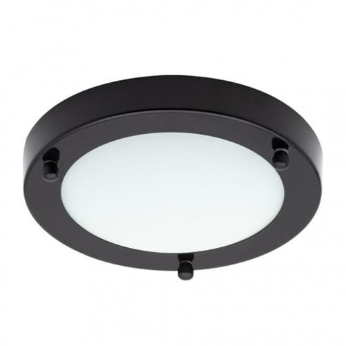 Litecraft Mari Ceiling Light Small Bathroom IP44 LED Flush - Sat Black Clearance