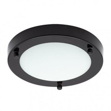 Litecraft Mari Ceiling Light Small Bathroom IP44 LED Flush - Sat Black Clearance