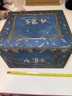Vintage Globe Soap Tin Box Hinged Lid Dancing Nymphs Art Deco 1920s Blue Gold — photo 7