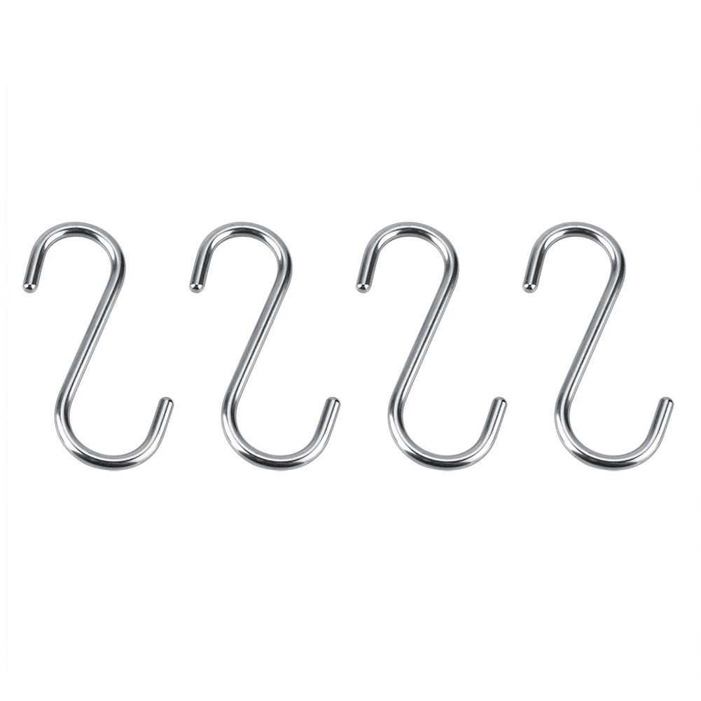4pcs Heavy Duty S Hook Strong Stainless Steel Hooks For Bathroom