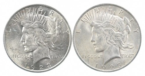 1923 & 1923 & Peace Silver Dollar $1 Bullion Collection Lot *953