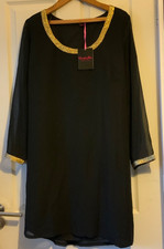 Simply Be Dress Black Chiffon Lined Gold Trim Size 22 New with Tag Evening Party