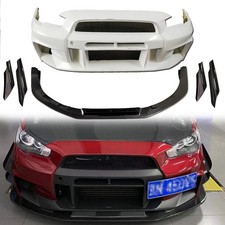 For 2008-2016 Lancer Evo X Evolution 10 Front Bumper Splitter Lip Spoiler Set For 2008-2016 Lancer Evo X Evolution 10 Front Bumper Splitter Lip Spoiler Set